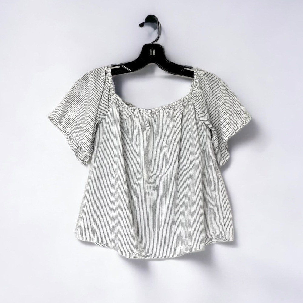 • Express • Pinstripe Off the Shoulder Top - Picture 5 of 9